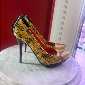 Snakeskin Platform Stiletto Heels